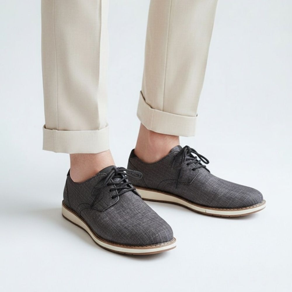 Toms Charcoal Lace-Up Oxfords